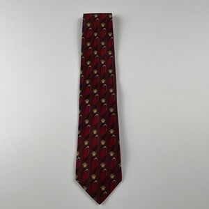 Vintage Gianni Versace Burgundy Iconic Medusa Medallion 100% Silk Tie Italy